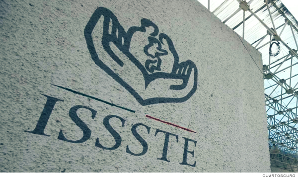 Logo del Issste sobre un muro