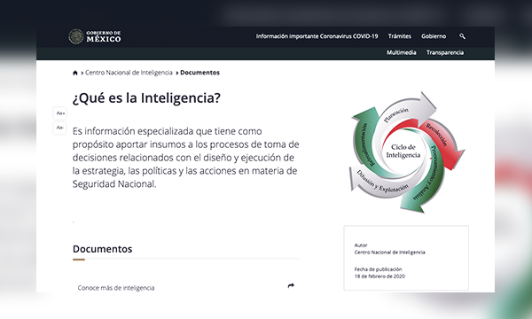 Captura de pantalla con información del Centro Nacional de Inteligencia